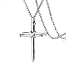 Load image into Gallery viewer, Stainless Steel 3 Nails Carry the Cross Necklace