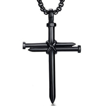 Load image into Gallery viewer, Stainless Steel 3 Nails Carry the Cross Necklace
