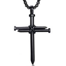 Load image into Gallery viewer, Stainless Steel 3 Nails Carry the Cross Necklace