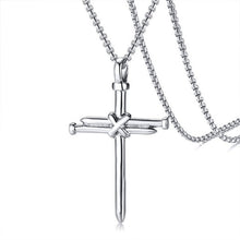 Load image into Gallery viewer, Stainless Steel 3 Nails Carry the Cross Necklace