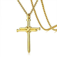 Load image into Gallery viewer, Stainless Steel 3 Nails Carry the Cross Necklace