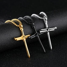 Load image into Gallery viewer, Stainless Steel 3 Nails Carry the Cross Necklace