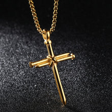 Load image into Gallery viewer, Stainless Steel 3 Nails Carry the Cross Necklace