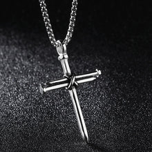 Load image into Gallery viewer, Stainless Steel 3 Nails Carry the Cross Necklace