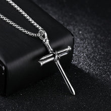 Load image into Gallery viewer, Stainless Steel 3 Nails Carry the Cross Necklace