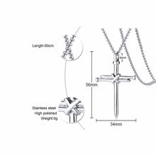 Load image into Gallery viewer, Stainless Steel 3 Nails Carry the Cross Necklace