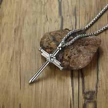 Load image into Gallery viewer, Stainless Steel 3 Nails Carry the Cross Necklace