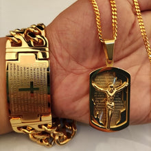 Load image into Gallery viewer, 18K Gold Plated or Stainless Steel Padre Nuestro Jewelry Set