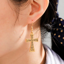 Load image into Gallery viewer, John 3:16 Cross Love Stainless Steel Earrings
