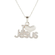 Load image into Gallery viewer, 18K Gold Plated I Love Jesus Necklace
