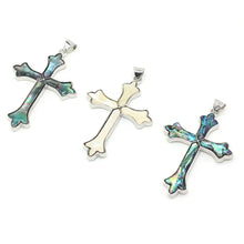 Load image into Gallery viewer, Aqua Spring Shell Stainless Cross Charm (Chain Necklace Not Included)
