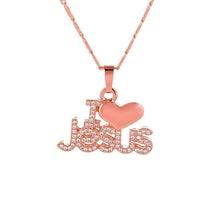 Load image into Gallery viewer, 18K Gold Plated I Love Jesus Necklace
