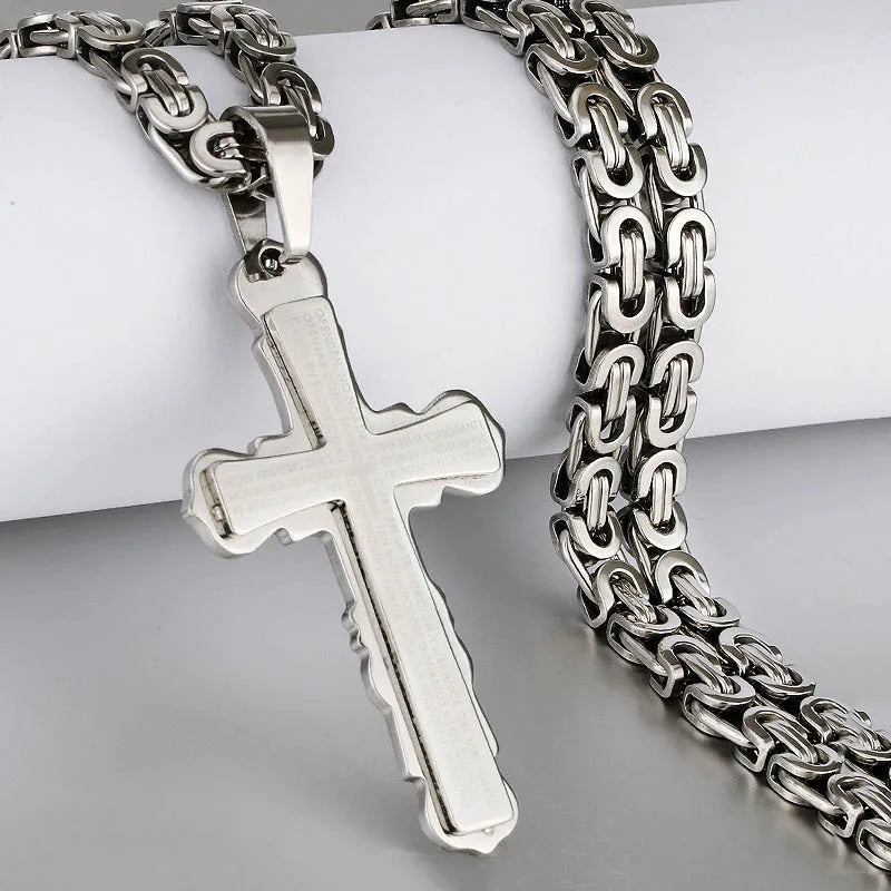 Padre Nuestro 100% Stainless Steel Cross Chain