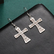 Load image into Gallery viewer, John 3:16 Cross Love Stainless Steel Earrings
