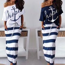 Load image into Gallery viewer, Anchored Hope Nautical Fashion Top and Skirt
