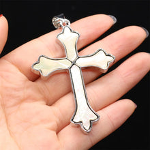 Load image into Gallery viewer, Aqua Spring Shell Stainless Cross Charm (Chain Necklace Not Included)
