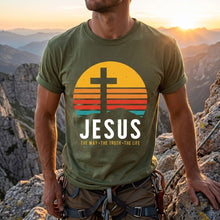 Load image into Gallery viewer, Way, Truth, Life Daily Crucifixion Cotton Tshirt

