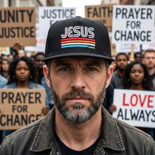 Load image into Gallery viewer, Jesus Retro King Remnant Premium Flat-bill SnapBack
