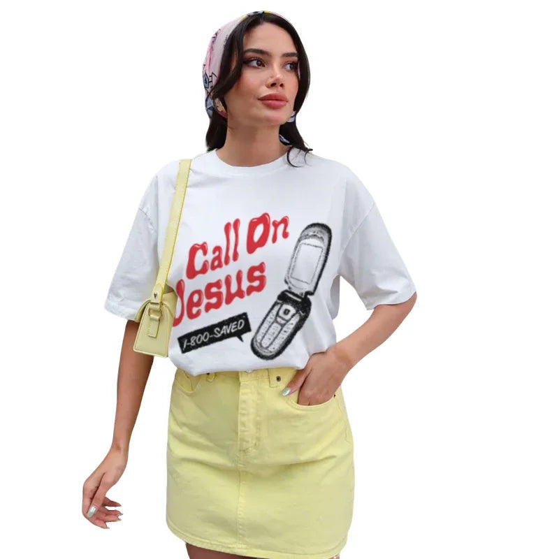 Call On Jesus #Saved Cotton Tshirt