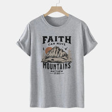 Load image into Gallery viewer, Matthew 17:20 Faith Can Move Mountains Cotton Tshirt
