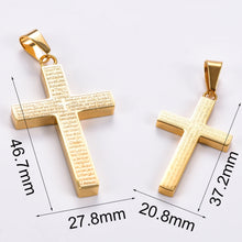 Load image into Gallery viewer, Lord&#39;s Prayer Inscribed Stainless Steel Cross
