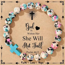 Load image into Gallery viewer, Beach Sand Stone Cross Bracelet

