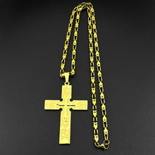 Load image into Gallery viewer, Mosaic Stacked Stainless Steel Cross And Chain
