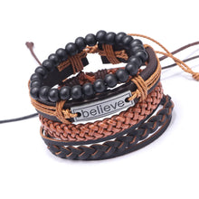 Load image into Gallery viewer, Believer Camp Leather Bracelet Set
