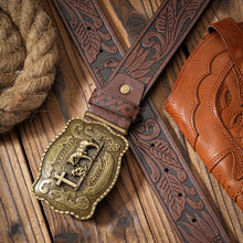 Load image into Gallery viewer, Bronze Colored Remnant Union Cowboy Belt With Buckle
