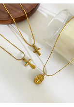Load image into Gallery viewer, 18K Gold Plated Cross Necklace Set
