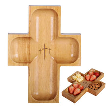 Load image into Gallery viewer, Small Cross Wood Serving Tray
