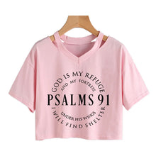Load image into Gallery viewer, God Is My Refuge Summer Crop Top
