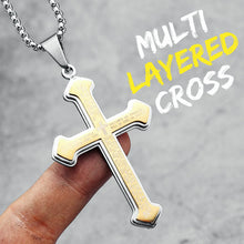 Load image into Gallery viewer, Our Father Stainless Steel Cross Chain
