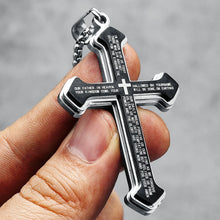 Load image into Gallery viewer, Our Father Stainless Steel Cross Chain
