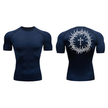 Load image into Gallery viewer, Carry Your Cross, Crown Of Thorns Fit Athletic Shirt (Short Sleeve and Long Sleeve Available)
