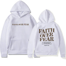 Load image into Gallery viewer, Psalms 118 Faith Over Fear Conqueror Cotton Hoodie

