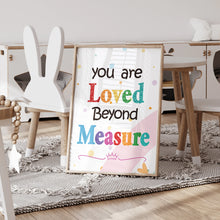 Load image into Gallery viewer, You Are Loved Rainbow Covenant Unframed Nursery Canvas 3 Piece Poster Collection
