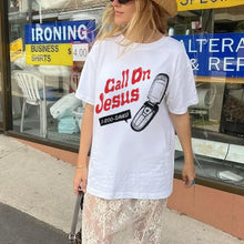 Load image into Gallery viewer, Call On Jesus Vintage Flip Phone Cotton Tshirt
