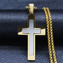 Load image into Gallery viewer, Stainless Bold Cross Chain

