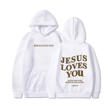 Load image into Gallery viewer, Jesus Loves You Light Fleece Hoodie
