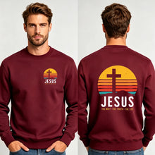 Load image into Gallery viewer, Way, Truth, Life Horizon Jesus Cotton Sweatshirt
