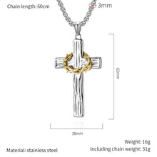 Load image into Gallery viewer, Crown Of Thorns Stainless Steel Cross Chain Necklace
