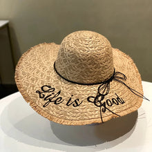 Load image into Gallery viewer, Chosen Blessed Life is Good Straw Sun Hat
