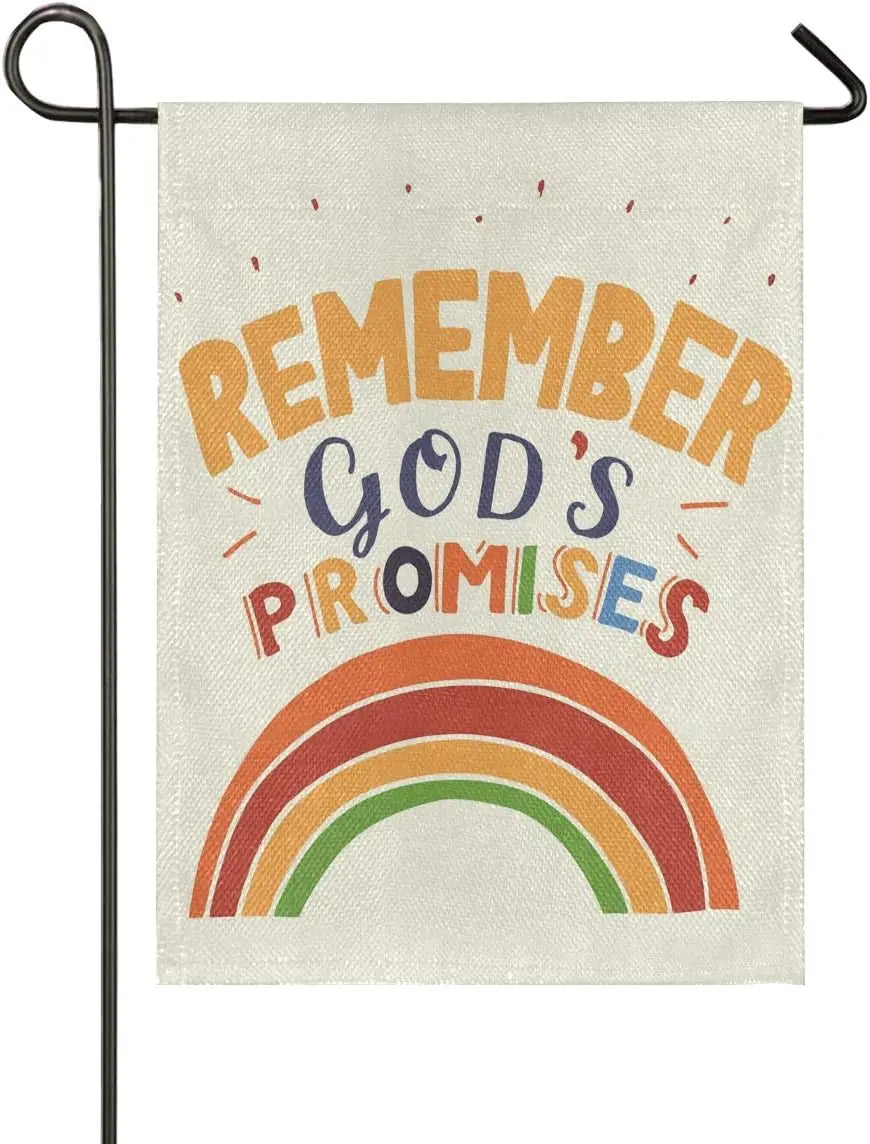 God's Covenant Rainbow Canvas Flag