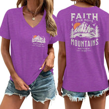 Load image into Gallery viewer, Matthew 17:20 Faith Can Move Mountains Premium V-Neck Shirt
