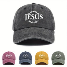 Load image into Gallery viewer, Jesus Crown Way, Truth, Life Adjustable Dad Cap
