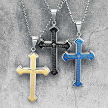 Load image into Gallery viewer, Our Father Stainless Steel Cross Chain
