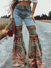 Load image into Gallery viewer, Chosen Blossom Fashion Flare Denim Jeans
