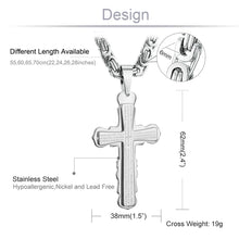 Load image into Gallery viewer, Padre Nuestro 100% Stainless Steel Cross Chain
