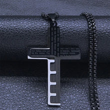 Load image into Gallery viewer, Engraved Lord's Prayer Key To The Kingdom Stainless Steel Chain
